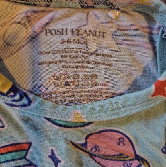 🛍️👗 2 for $20 Posh Peanut Space Theme Ruffled Bodysuit Dress, 3-6 month - Picture 4 of 4